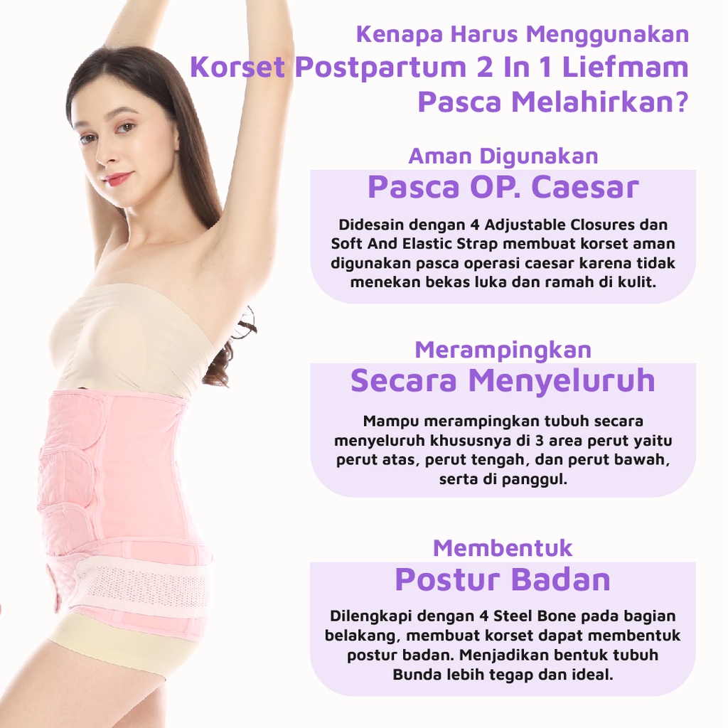 Korset Postpartum 2 in 1 Liefmam (Zaraya) - Korset Peramping Pasca Melahirkan Caesar