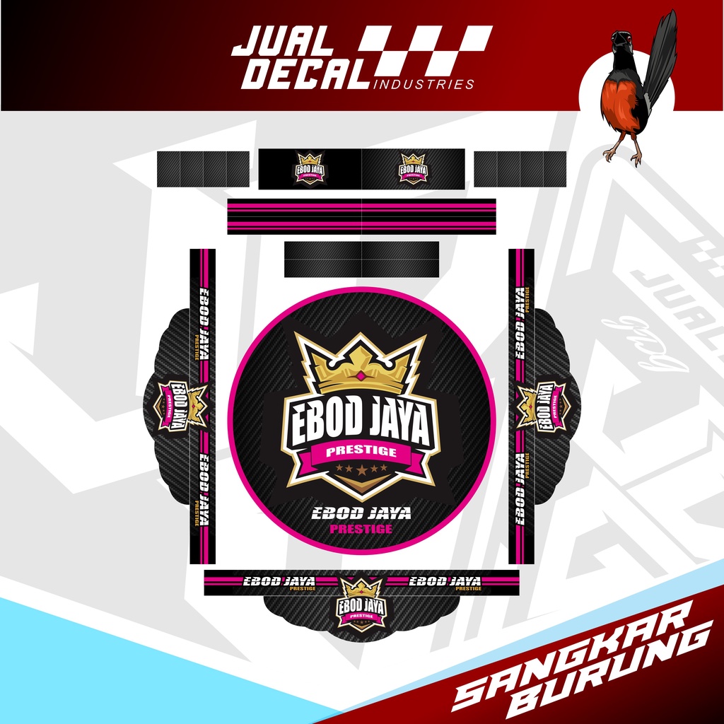 Stiker Sangkar Murai EBODY JAYA Decal Tebok Burung Murai Batu Variasi