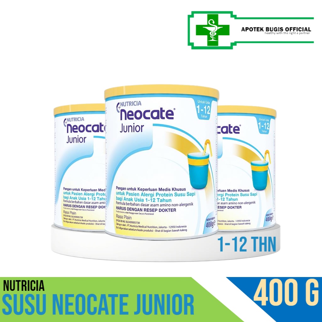 Nutricia Neocate Junior Size 400 g - Susu Formula Alergi Susu Sapi 1-12 Tahun