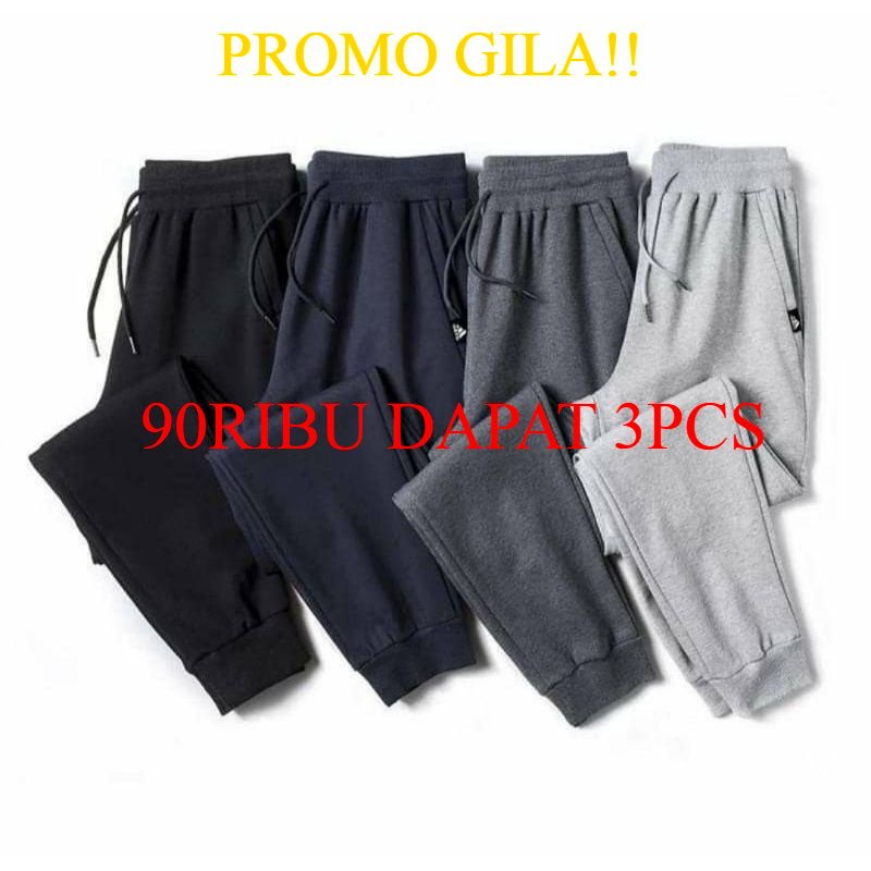 PAKET HEMAT 90RB DAPAT 3PCS CELANA JOGGER PRIA WANITA trening terening training trining SIZE 27-38