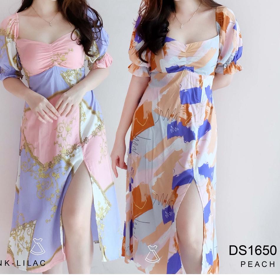 MRK.10De22p ▫ DS1650 - Dress Midi Rayon  Korean Look Dress Party