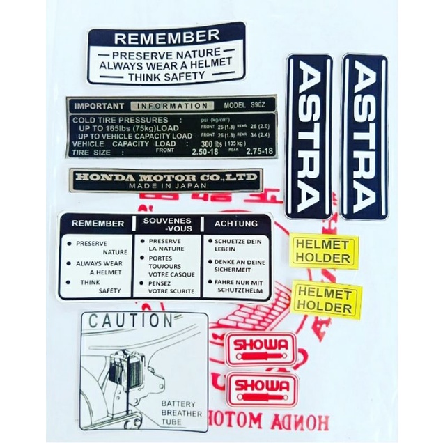 stiker detail rangka honda s90z