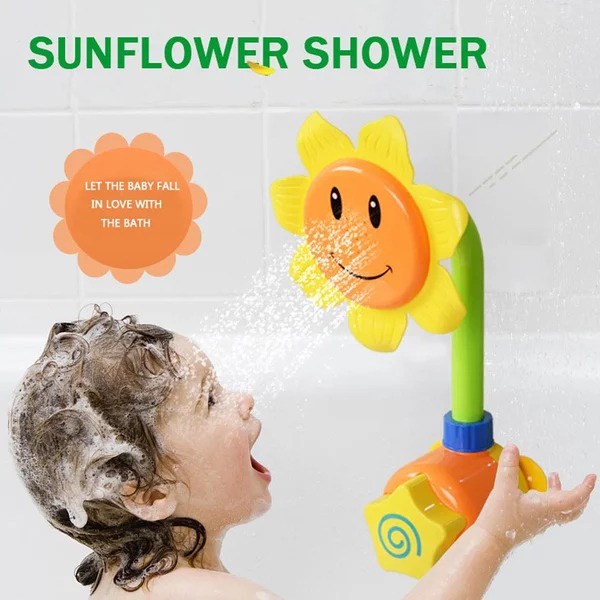 Shower Elektrik Sunflower Baby Bath Toys Mainan Semprotan Air Anak Mainan Mandi Anak Mainan Shower Anak