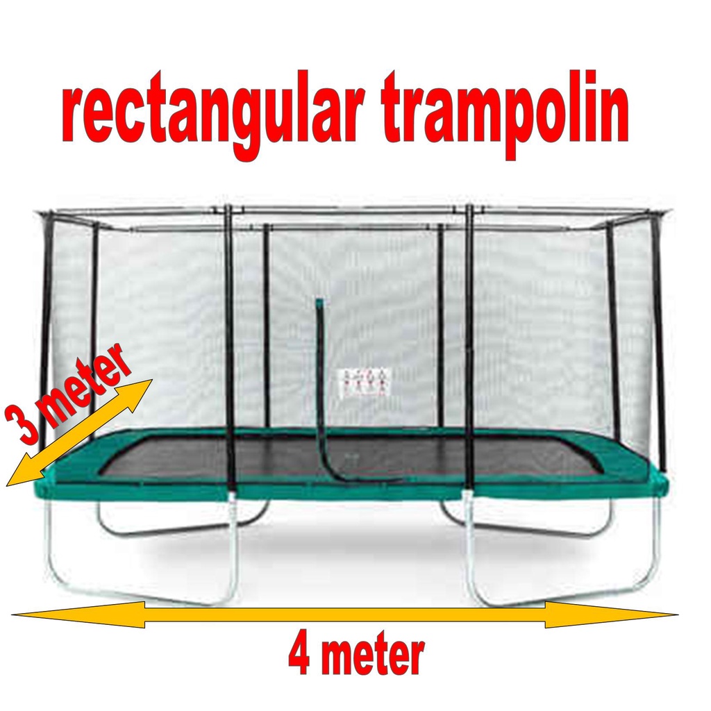 trampolin kotak petak persegi rectangular square trampoline bigsize ukuran besar big size dewasa ana