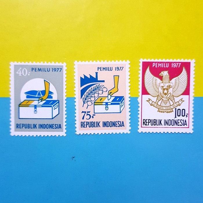 

✨NEW✨ - Perangko/Prangko INDONESIA 1977. PEMILU. Kondisi Lux. Kat. 75k