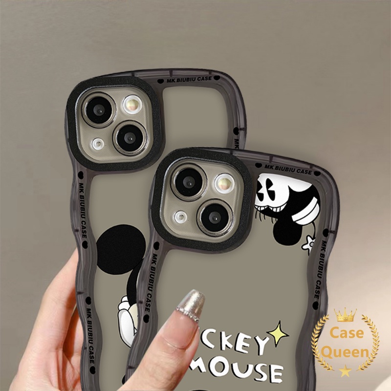 Casing Hp Kartun OPPO A96 A5s A5 A9 A17 A95 A12 A55 A17K A16s A57 A3s A54 A74 A76 A16 A15 A77 A7 Reno8 7 7Z 8Z 6 A16K A1k A77s A53 A52 Disney Mickey Mouse Wavy Edge Soft Sarung