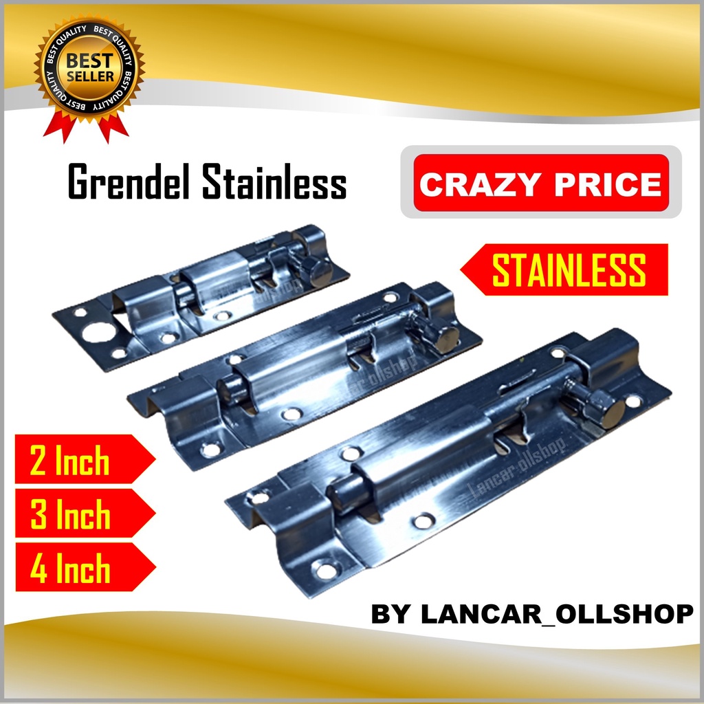 Grendel pintu stainless / grendel jendela / Slot Pintu / Slot Jendela 2 / 3 / 4 inch