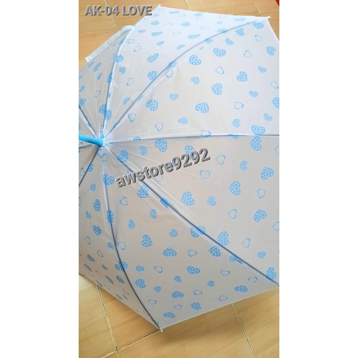 Payung Hujan Import Korea Transparan Motif Elegan Cantik Cute AK 01-05