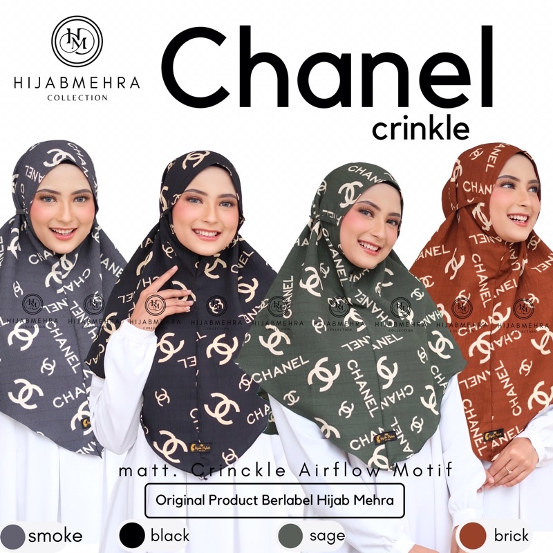 𝑯𝒊𝒋𝒂𝒃𝒎𝒆𝒉𝒓𝒂-BERGO MARYAM CRINKLE CH'NEL MOTIF SERIES TERBARU