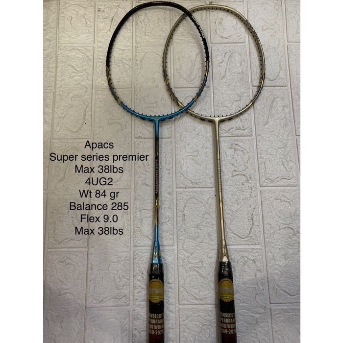 Raket Raket Badminton Apacs Super Series Premier Grip 4Ug2 Max 38Lbs Ori