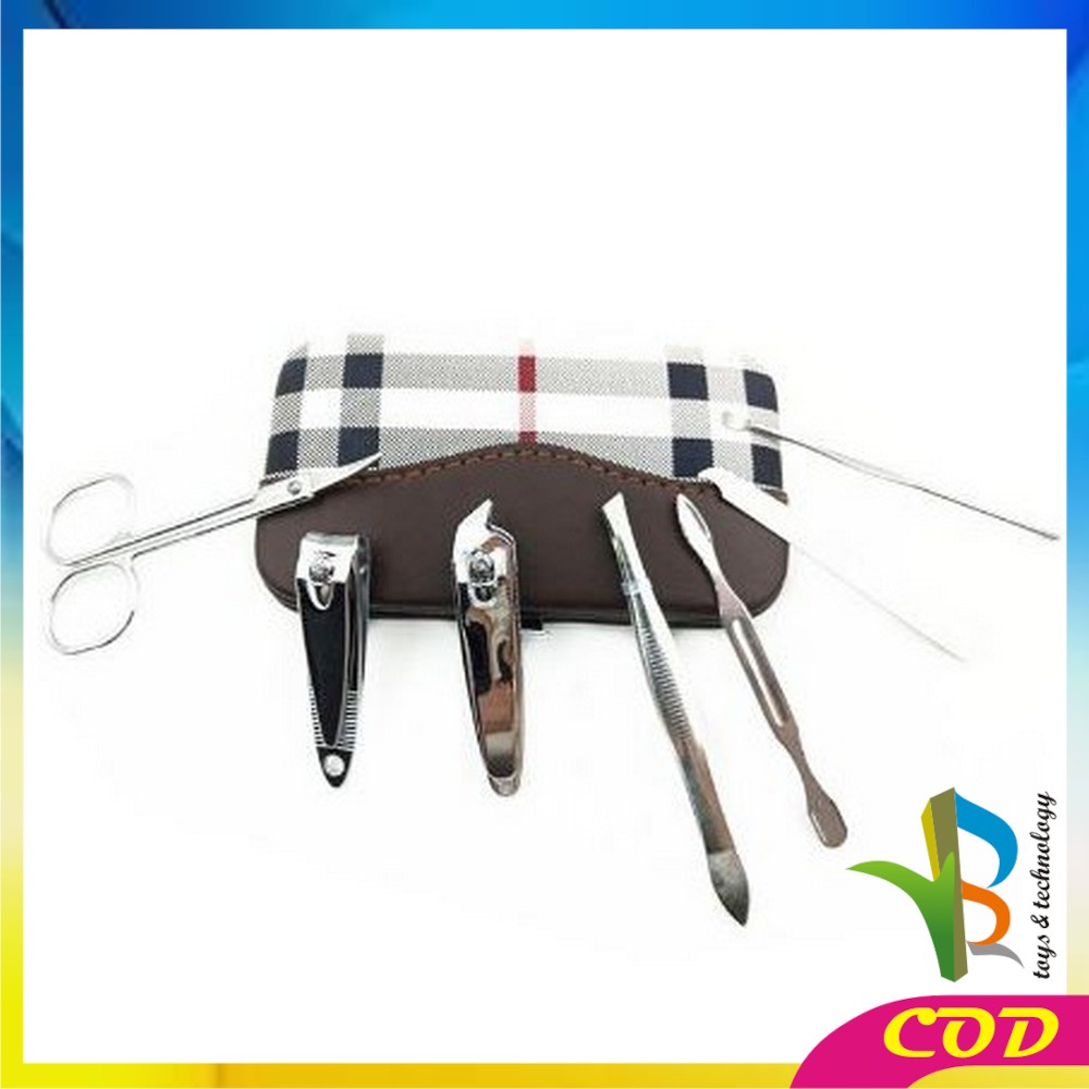 RB-K63 Manicure Pedicure Set 7 in 1 Mini Stainless Stell Gunting Kuku Portable Tools Set Perawatan Kuku Nail Art Menicure Pedicure Set Dengan Dompet