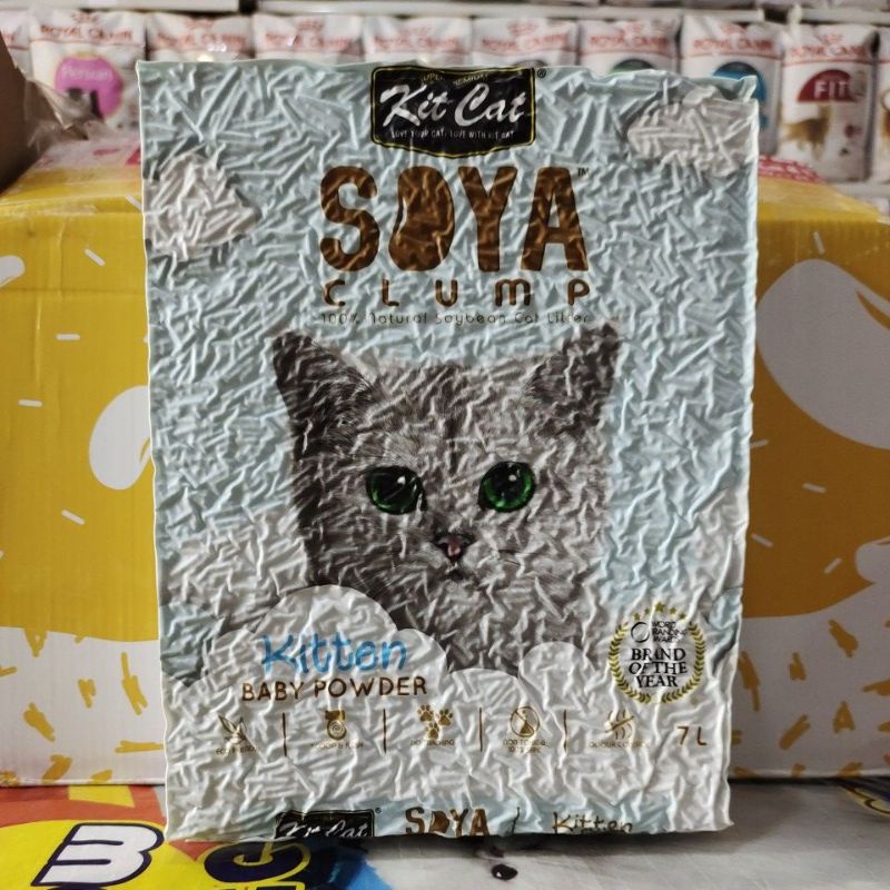 Pasir Tofu Kit Cat Soya Cat Litter Soya baby powlder 7L