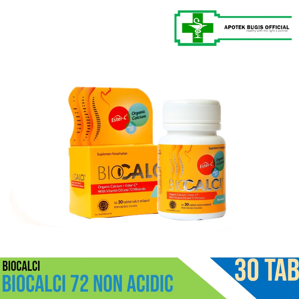 BIOCALCI 30 TABLET CALCIUM ESTER C D3 MINERAL VITAMIN D 72 ORGANIC CALCIUM WITH 72 MINERALS BIO CALCI BIO-CALCI ISI 30