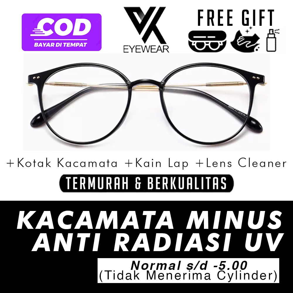 Kacamata 2955 MINUS ANTI RADIASI UV Hp, Laptop, Komputer Normal s/d -5.00  Korea Fashion Pria / Wanita / Anak-anak