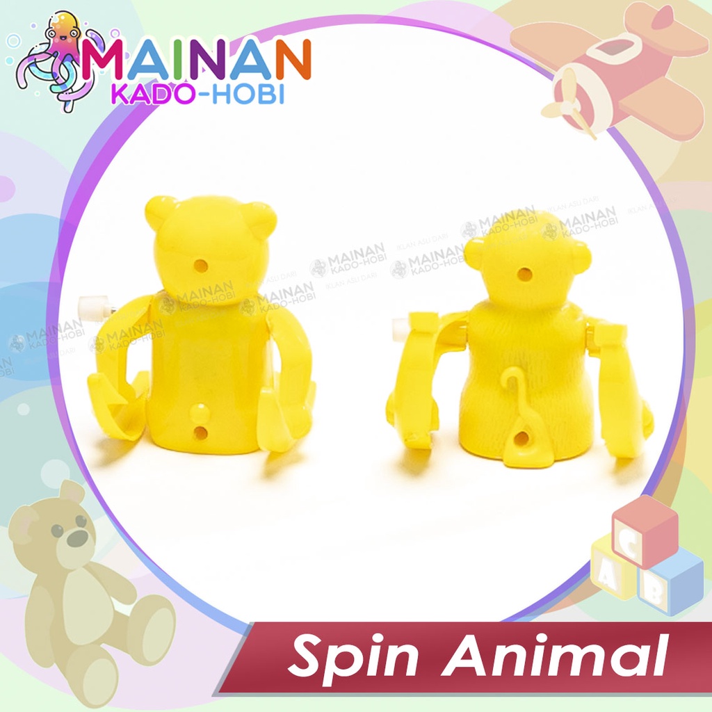 MAINAN ANAK MINIATUR HEWAN SPIN ANIMAL PUTAR JUNGKIR BALIK