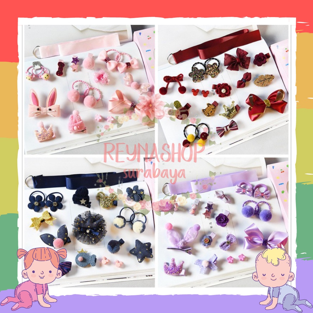 1Set Aksesoris Rambut Anak Ikat Rambut Jepit Rambut Anak Model Kain Lucu 90gr