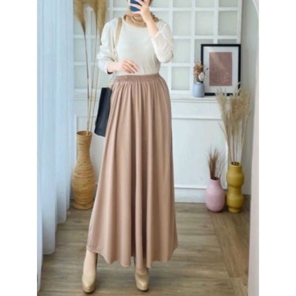 ZIKA Skirt Panjang 100 cm || Rok Polos Mayung Premium