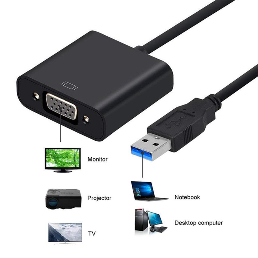 Adaptor Display USB 3.0 ke VGA - CM162 - Black