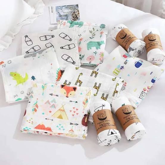 Muslin Swaddle Organic / Swaddle Bamboo / Bedong Bamboo /Selimut Bayi / BS