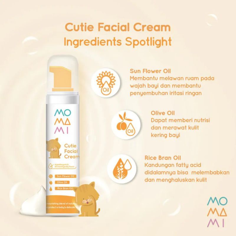 Momami Baby Cutie Facial Cream | Krim Wajah Bayi