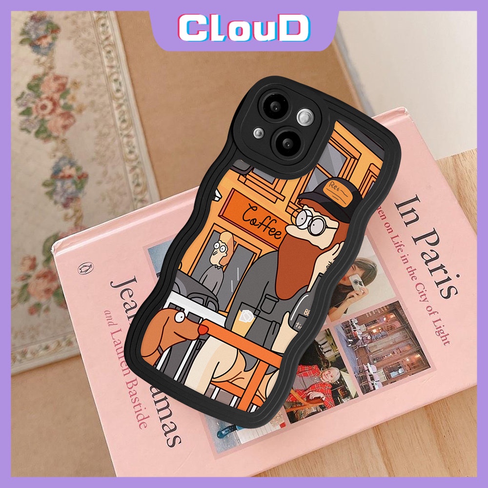 Casing OPPO A17 A16s A5 A9 A95 A16 A17K A74 A96 A16K A55 A76 A57 A77 A52 A53 A5s A7 A54 A1k A77s A3s A15 A12 Reno 8Z 6 7 7Z Soft Ins Retro Art Ilustrasi Bergelombang Penutup Tepi