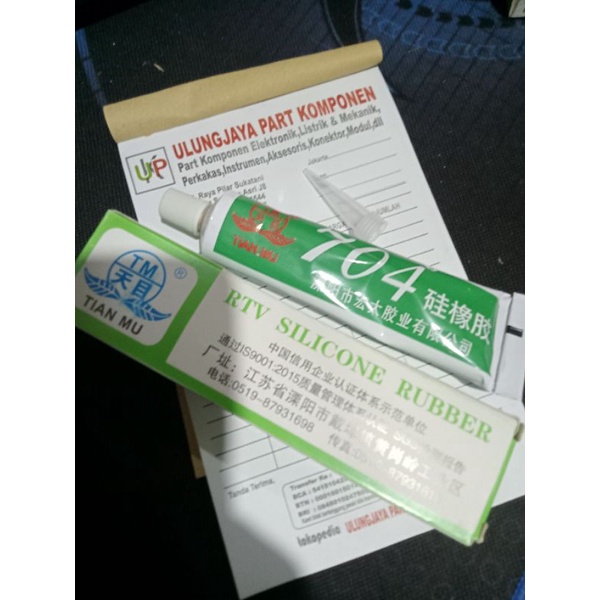 lem Tian mu putih 704-electronic rubber silicon-lem IC mosfet transistor elco heatsink PCB komponen 