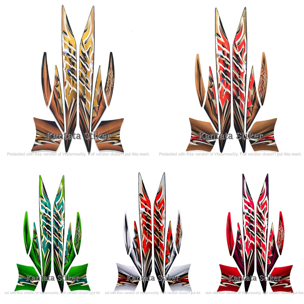 STIKER STRIPING LIS LES BODY MOTOR YAMAHA MIO SOUL 2010 STANDAR FULL SET