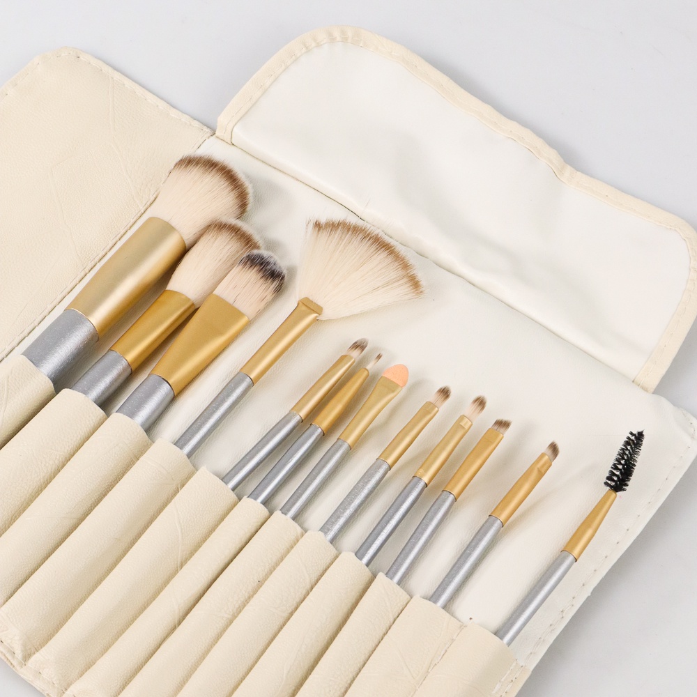 KUAS MAKE UP BRUSH BAMBU 4 SET 12 SET 24 SET KECANTIKAN MUKA