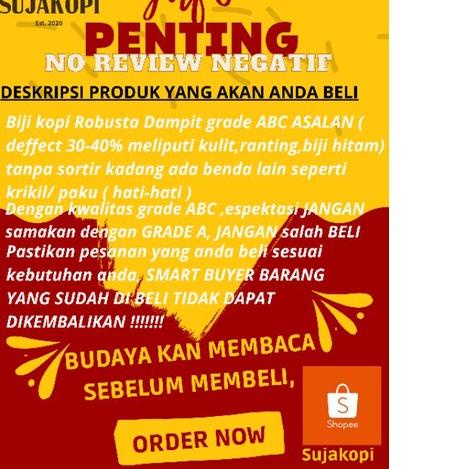 

11.11✔️Sujakopi 1kg Greenbean Robusta Dampit biji kopi mentah|KD8