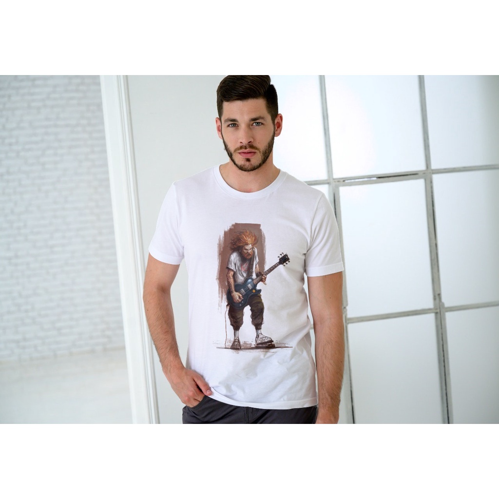 Kaos Distro Pria Premium Gitar Rock N Roll - Tshirt Premium Gitar Rock N Roll