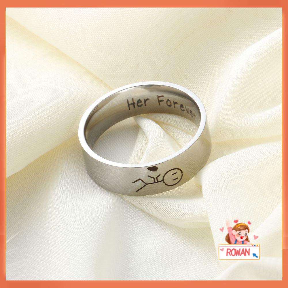 R-flower 1PC Lovers Ring Fashion Aksesoris Pertunangan Perhiasan Pasangan