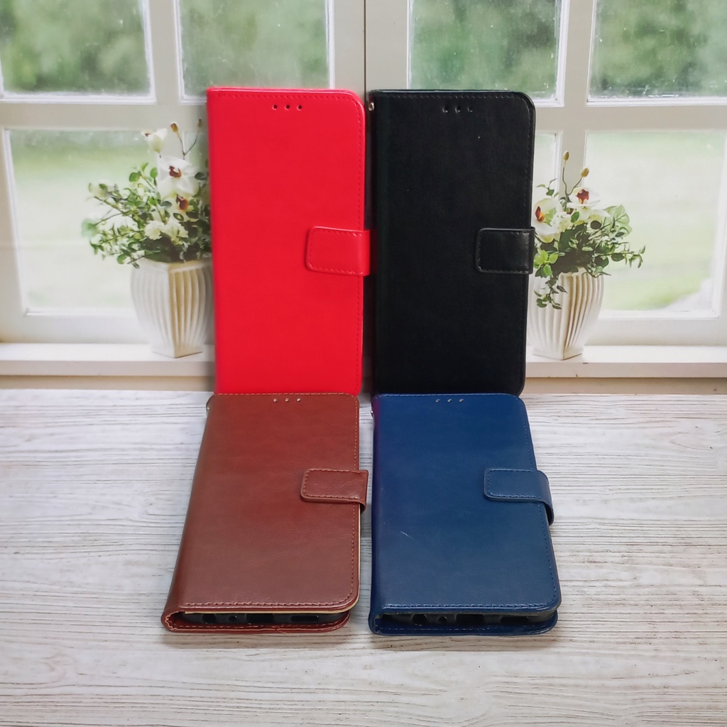 Leather Case Oppo CPH2239 Flip cover Wallet Dompet Hp oppo A54 4G