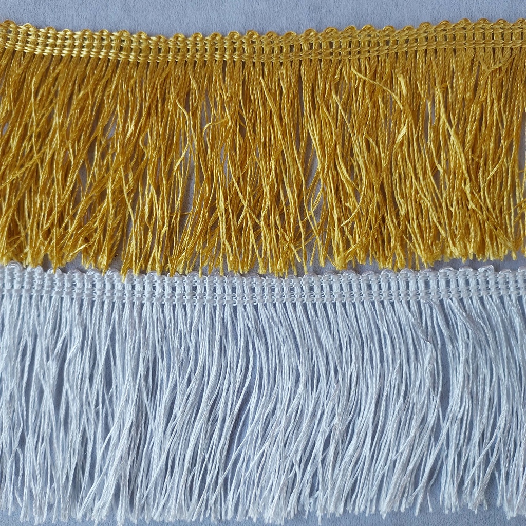 Renda Rumbai Sisir Halus Kilap  7 cm (15 yard) - Emas Silver