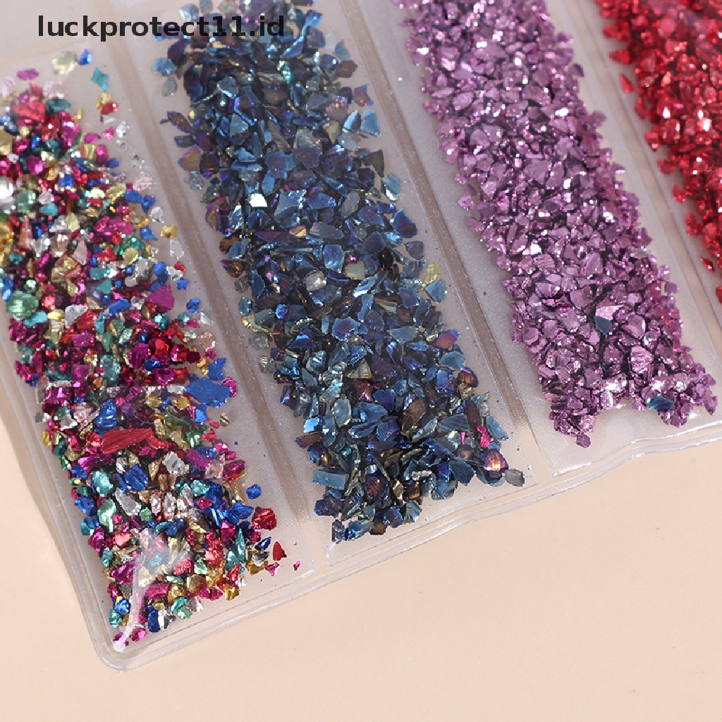 /Fashion Hot// Fashion// 1Set Batu Kaca Pecah Diy Epoxy Filler Nail Art Membuat Perhiasan Cetakan Tambalan.