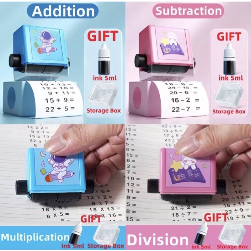 Alat Edukasi Belajar Anak Model Stampel Scrollable Untuk Belajar MATEMATIKA / MATH