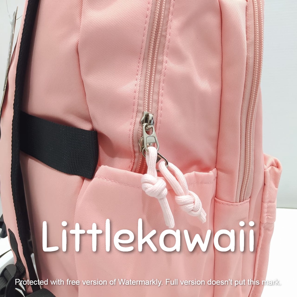 LK/Tas Ransel Laptop Parasut Backpack Sekolah Kuliah Fashion Casual Remaja Dewasa Bear Sikaile Gantungan Mix Import