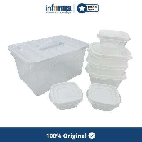 INFORMA KOTAK MAKAN - FOOD CONTAINER SET WHITE VIDEL 22 PCS
