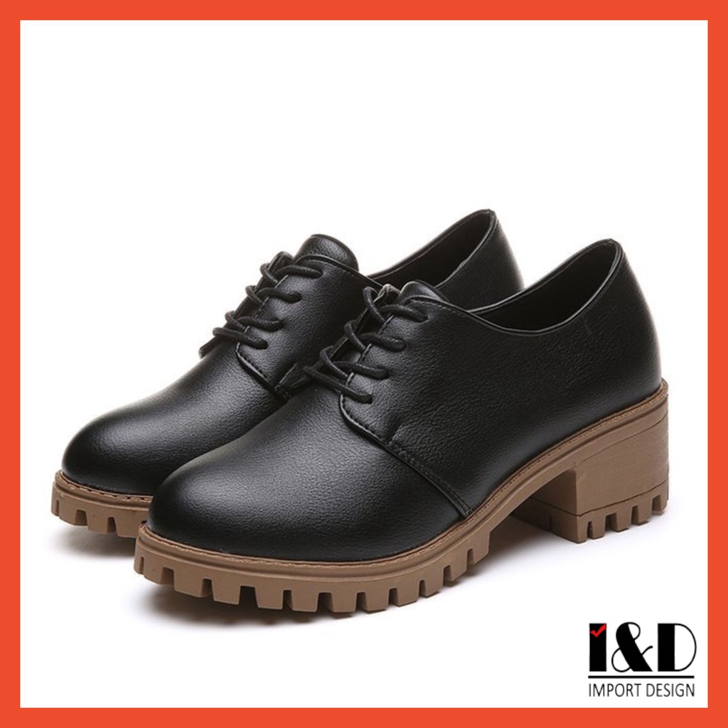 [ Import Design ] Sepatu Wanita Docmart Hitam Sepatu Oxford Wanita Import Premium Quality ID163