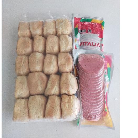 

✨TERBARU✨ paket roti Mini burger isi 20 + Ham Vitalia isi 20 gas !!