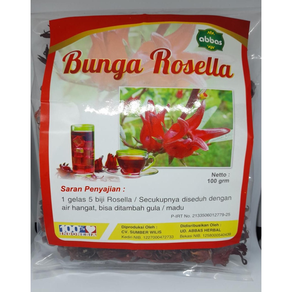 

Teh Seduh Bunga Rosella MERAH Rosela MERAH 100 gram