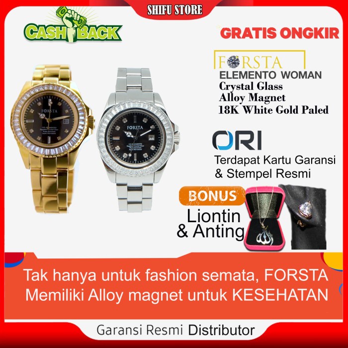 JAM TANGAN MEWAH WANITA FORSTA ELEMENTO SILVER - SPESIAL