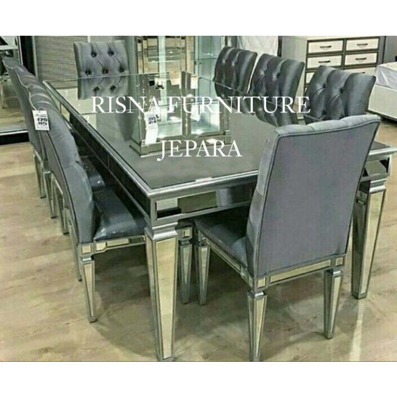 KURSI MAKAN 8 KURSI#MEJA MAKAN KACA
