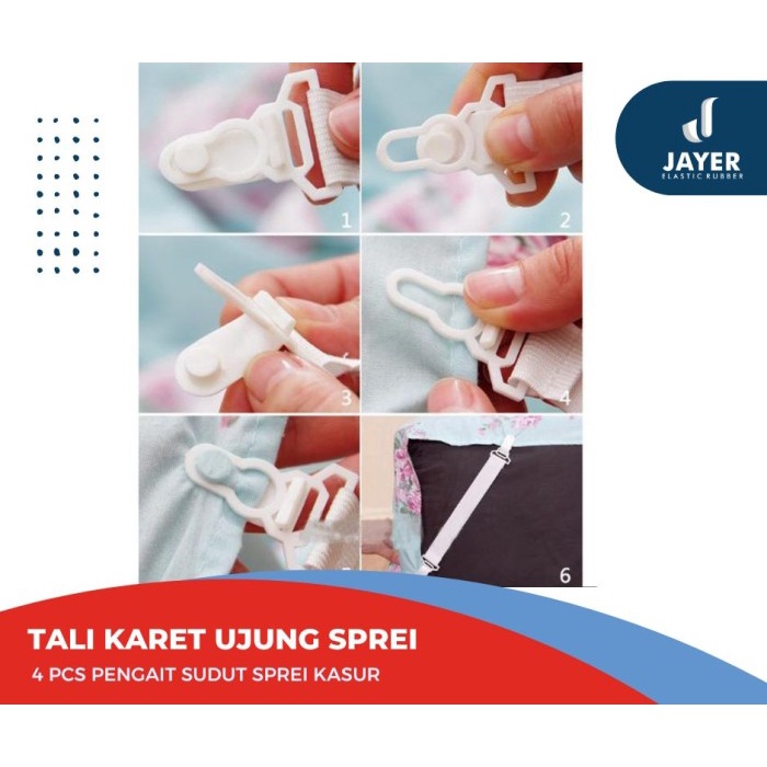 Karet Jepitan pengait sudut sprei ISI 4 PCS Karet penahan sudut sprei
