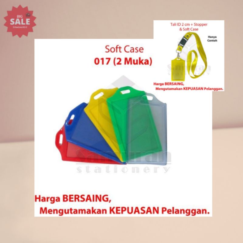 

Soft Case ID Card Holder T 017 2 Sisi ( Kartu ) Pak / Casing Mika Lentur Tempat Kartu Nama Identitas Per Pack Isi 5 Pcs (ORIGINAL PRODUK)
