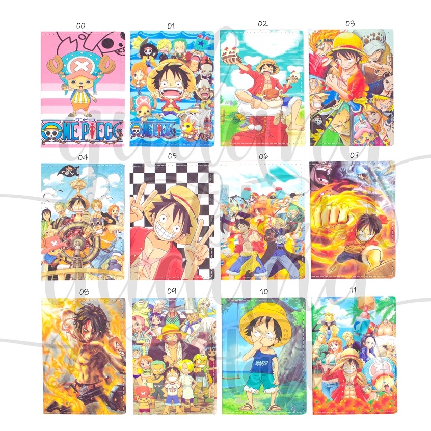 Passport Case One Piece Cover Case Kulit Motif Karakter Anime Kartun GH 313309