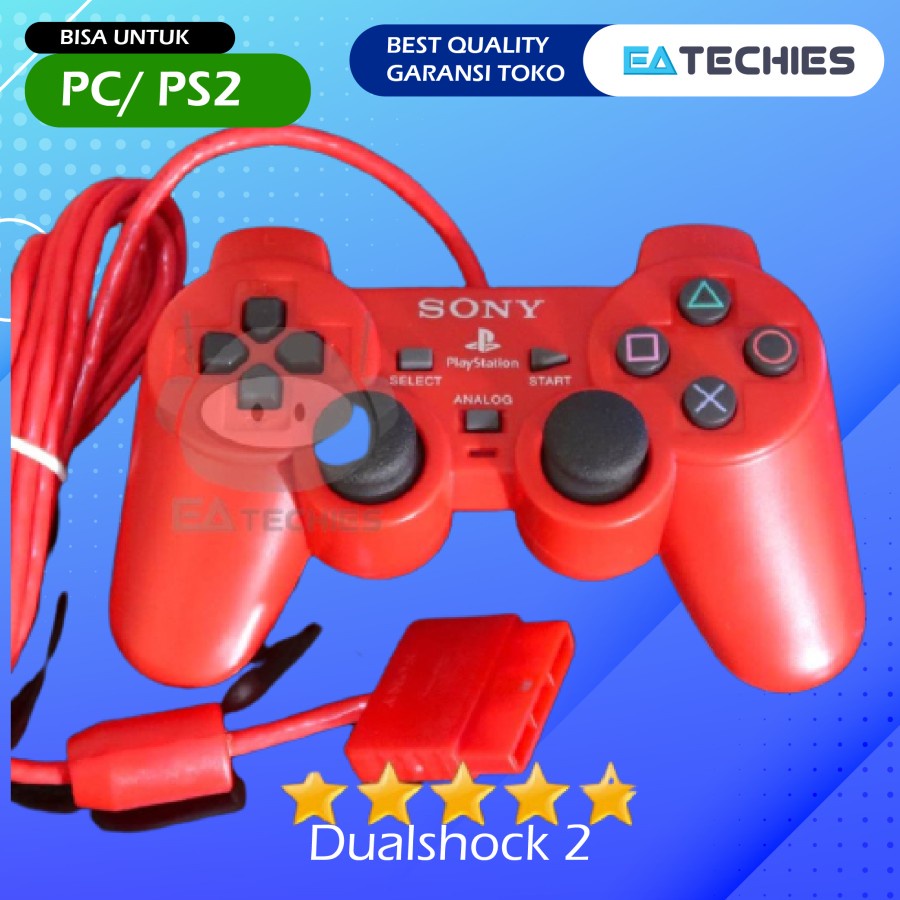 Stick / Stik / Joystick PS2 Playstation 2 Merah Red Dualshock 2 Original