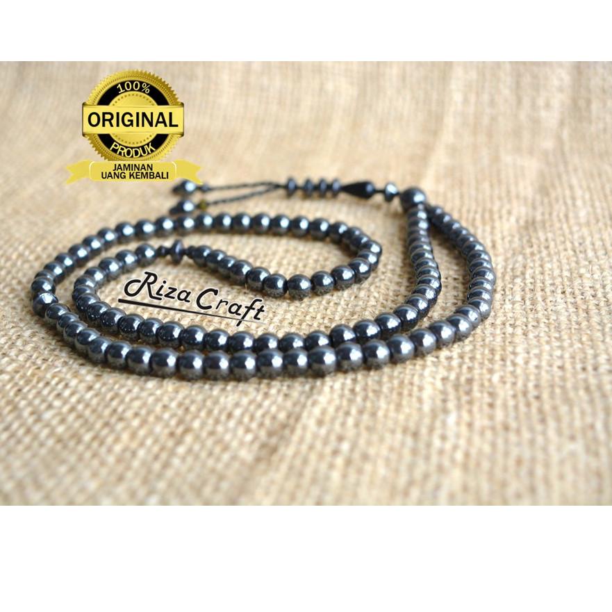 New Tasbih Muslim Batu Akik Alam Hematite Badar Besi Blustin ASLI NATURAL  Cantik 99 Butir