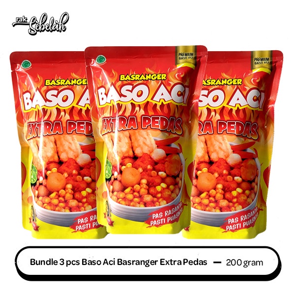 

⭐BISA COD⭐ Bundle 3pcs - Baso Aci Extra Pedas Basranger 230gr Makanan Instan