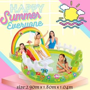 Kolam renang anak 3ring INTEX 147 x 33 cm crystal blue pool 58426 BIRU Esd F9M3 Pelampung Swim Ring 