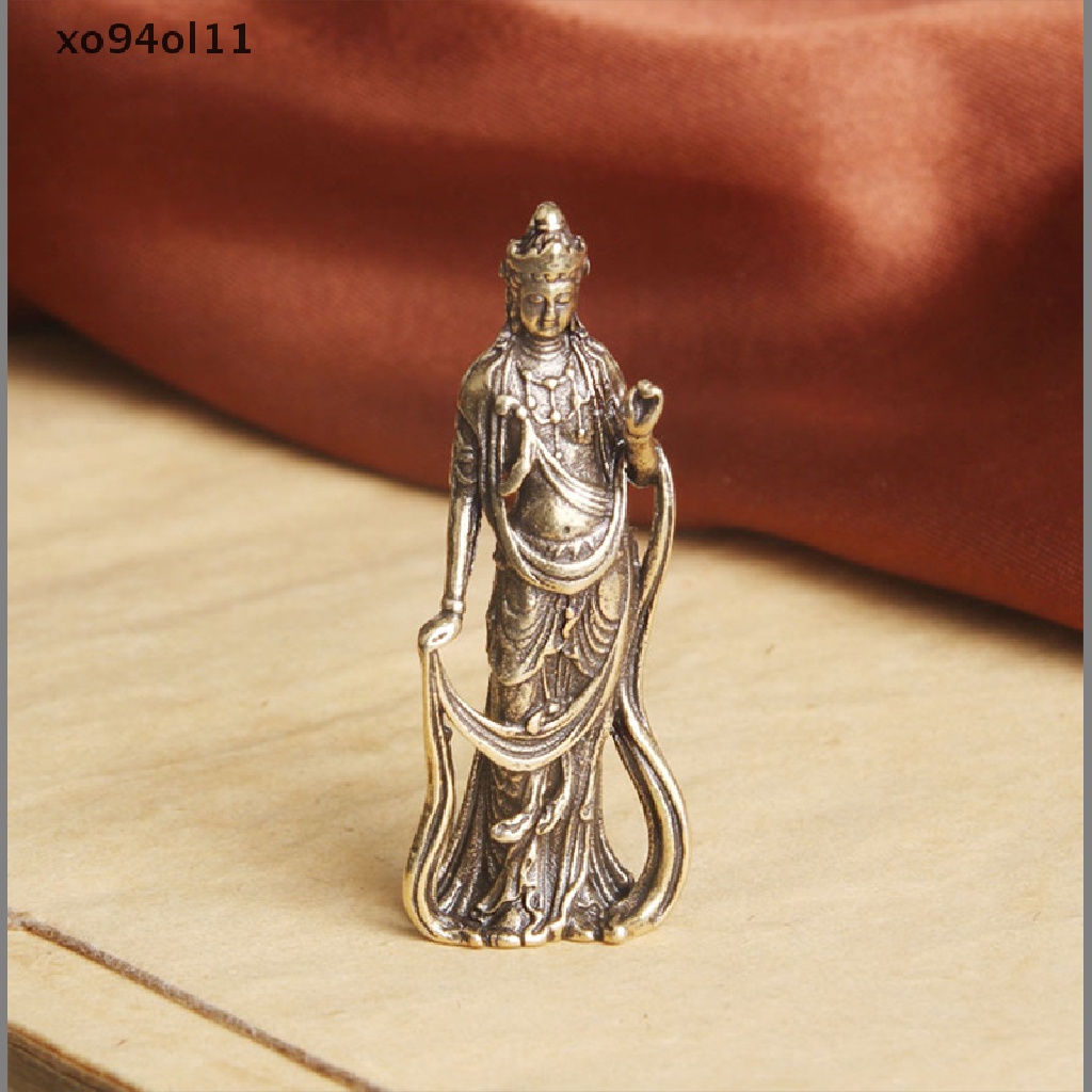 Xo Koleksi Buddha Tembaga Antik Guanyin Bodhisattva Patung Kecil Indah OL